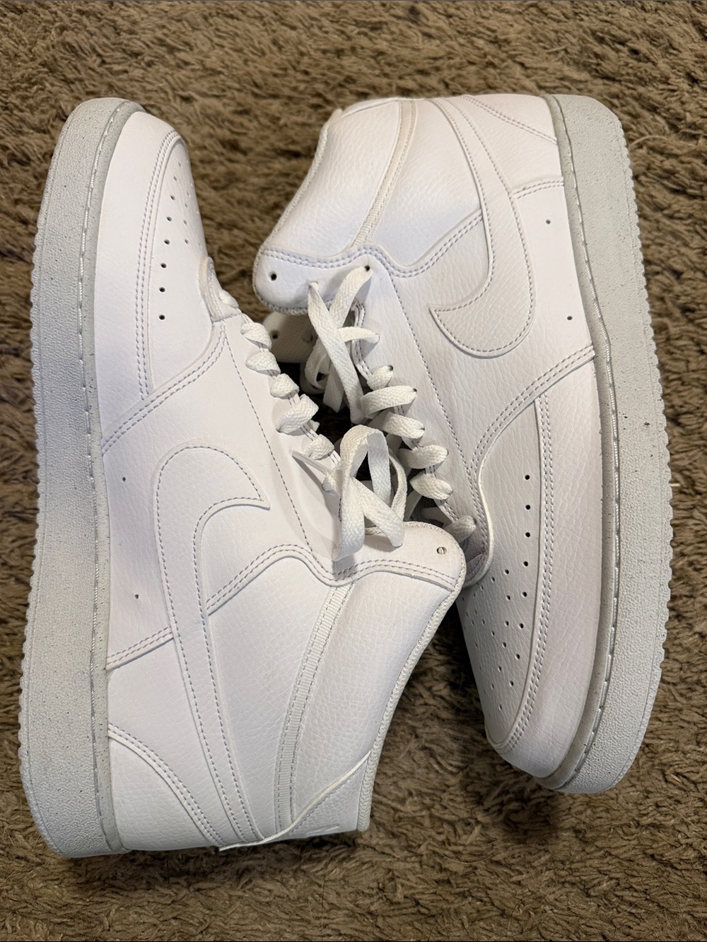 Nike White High-Top Sneakers with Light Gray Soles